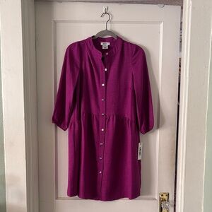 DKNY Magenta Long Sleeve Dress